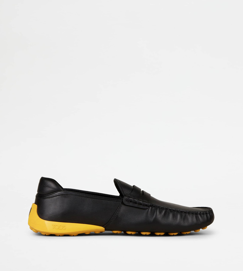 LOAFERS IN LEATHER - BLACK, YELLOW 1