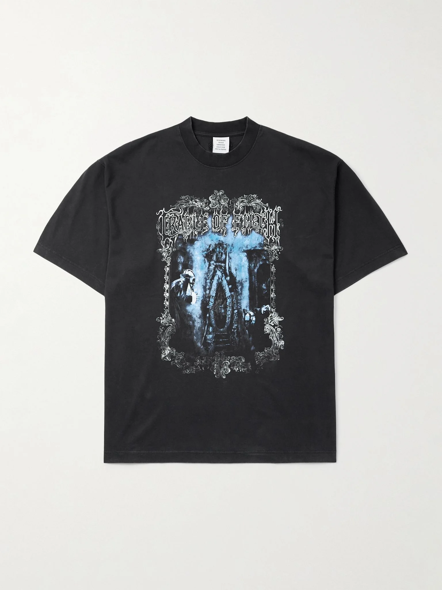 + Crade of Filth Oversized Printed Cotton-Jersey T-Shirt Black - 1