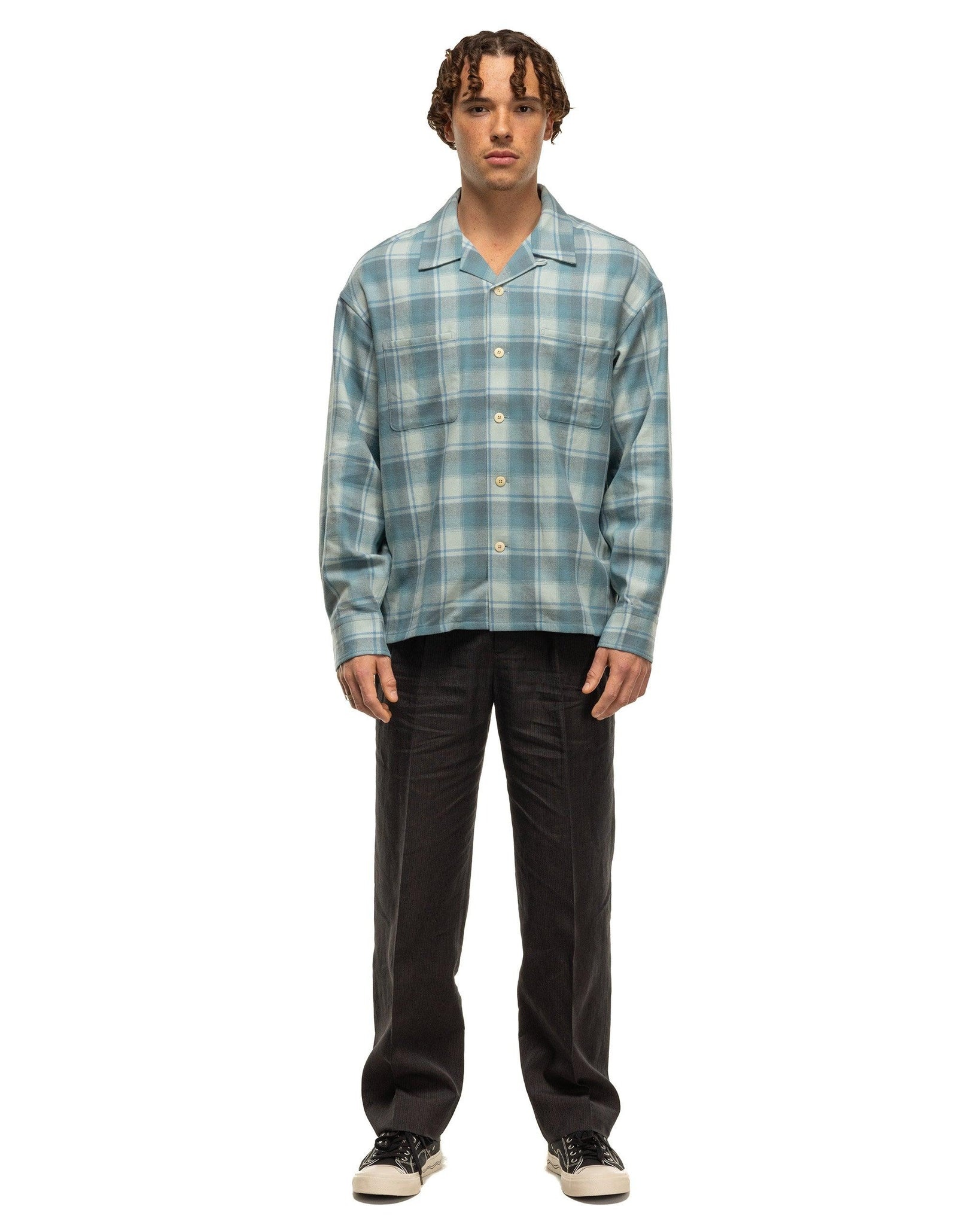 visvim Oc Palmer Shirt L/S Check Blue | havenshop | REVERSIBLE