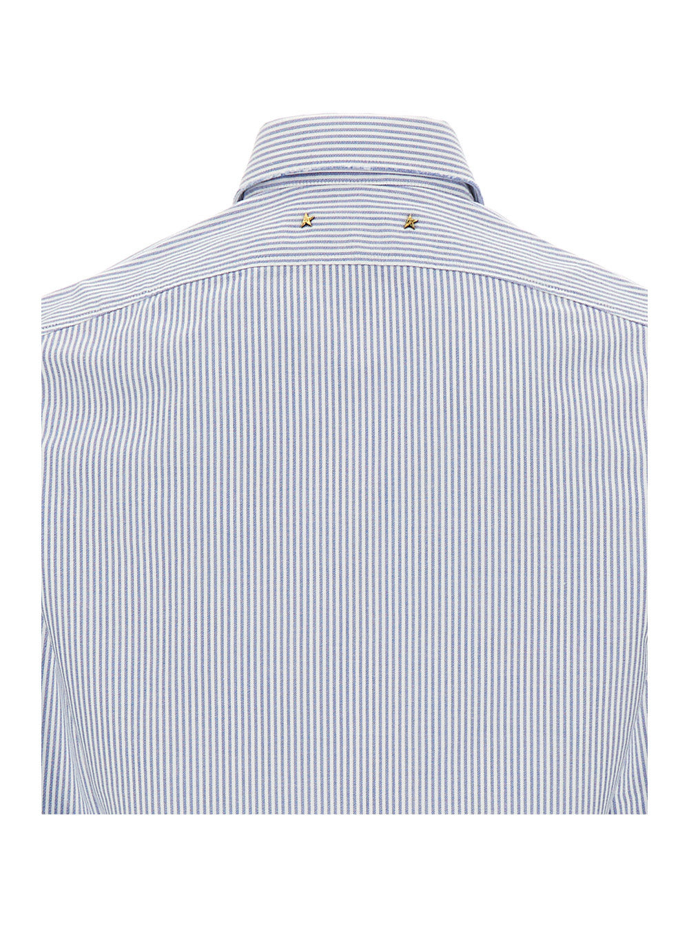 Golden Goose Men Light Blue Shirt With Classic Collar And All-Over Striped Motif In Cotton Man - 4