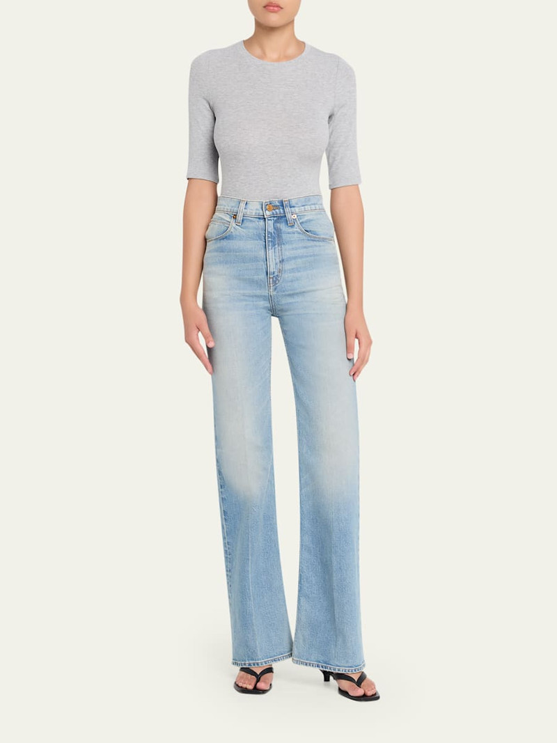 JAMIE HALLER The Crease Flared Jeans in Beach Indigo outlook
