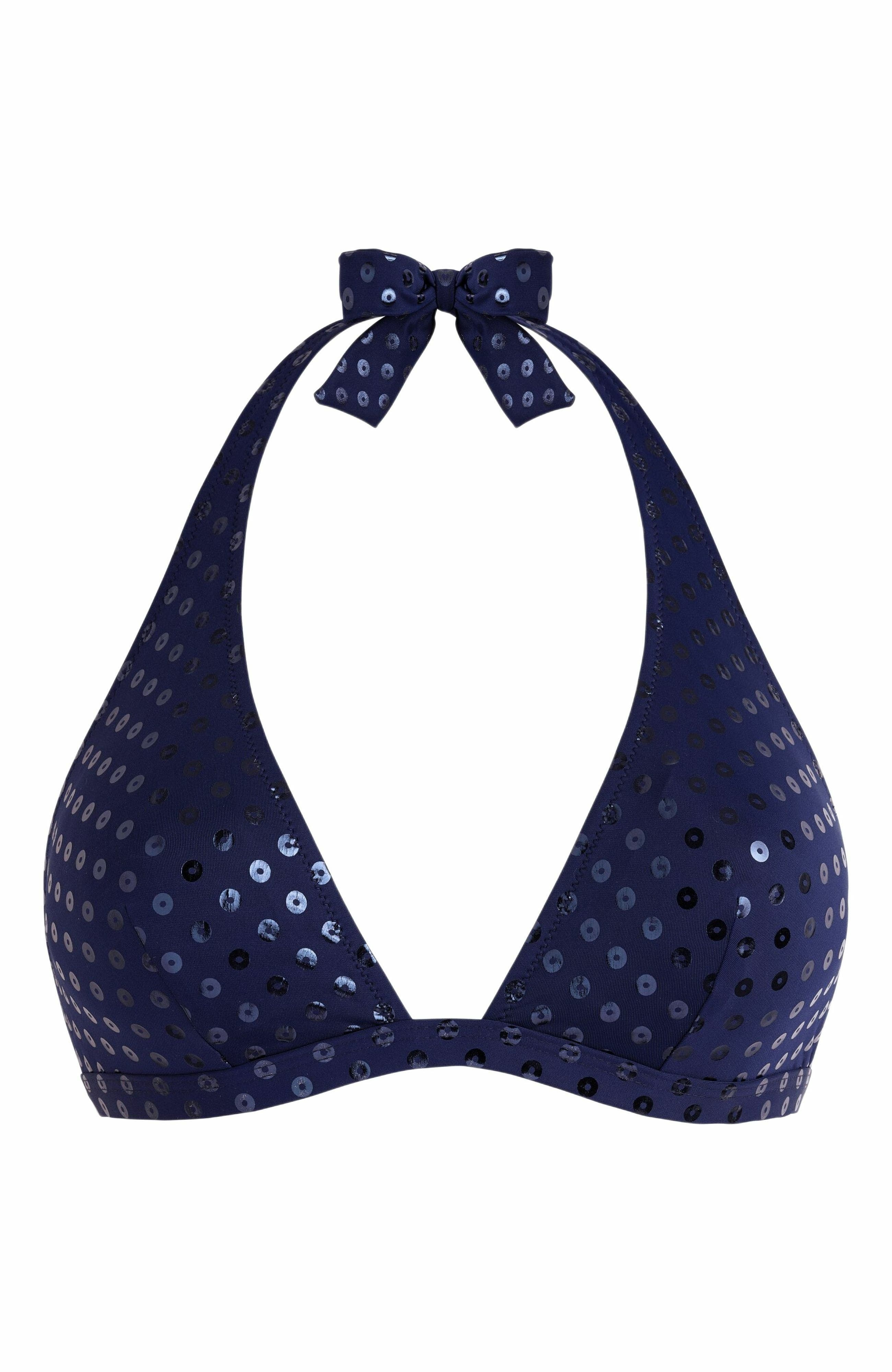 Vilebrequin Women's Sparkling Halter Relief Bikini Top in Bleu Marine at Nordstrom - 2