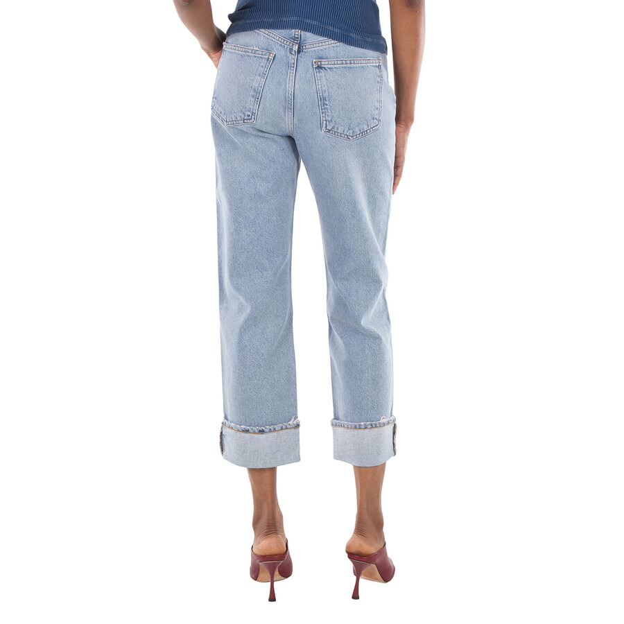 Agolde Ladies Force/Vint Marbled Fran Low Slung Straight Jeans - 5