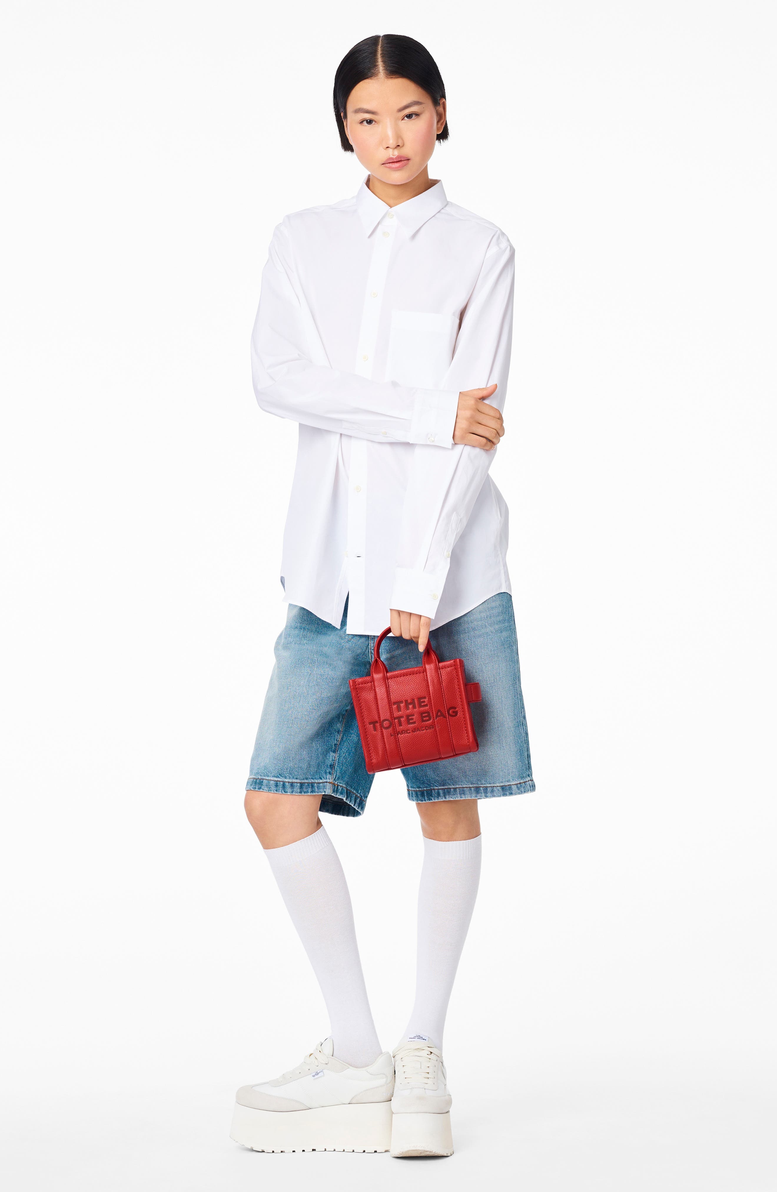 Marc Jacobs The Leather Crossbody Tote Bag in True Red at Nordstrom - 2