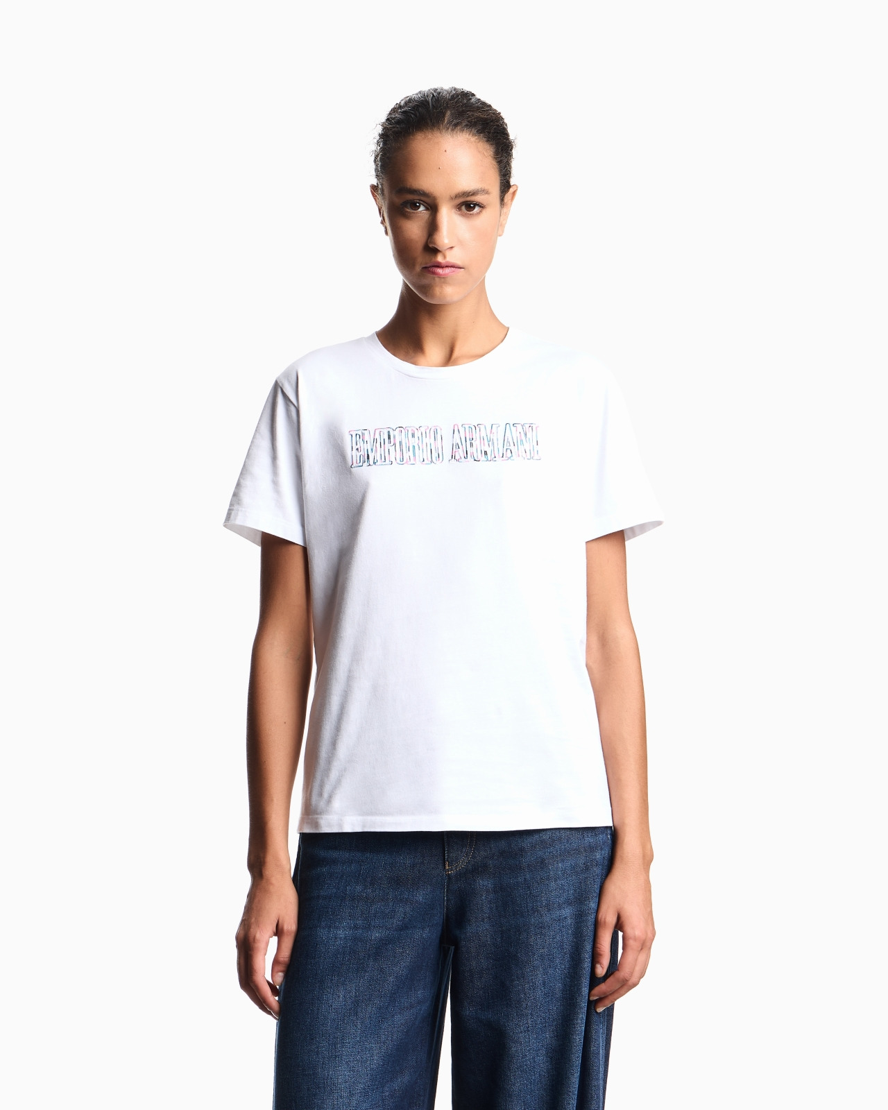 ASV ORGANIC JERSEY T-SHIRT WITH MULTICOLOURED LOGO EMBROIDERY - 4