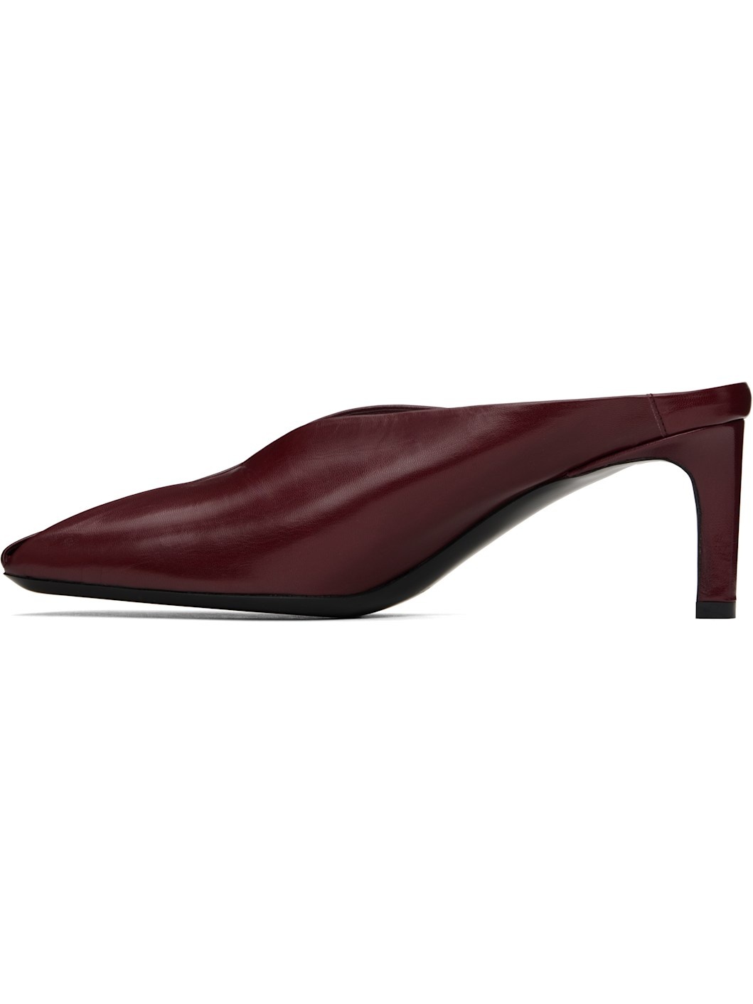 Red Square Toe Mules - 3