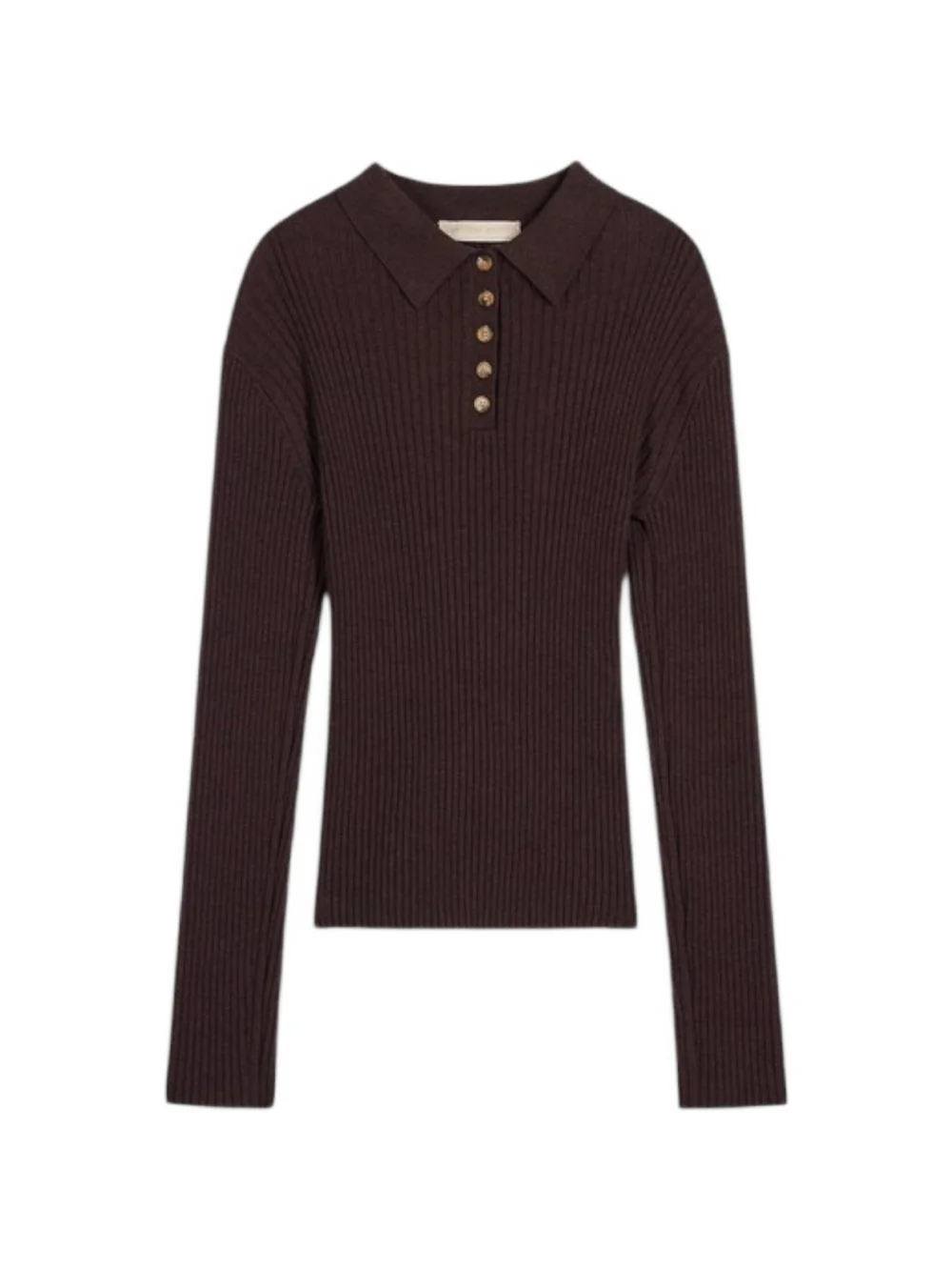 ribbed-knit polo sweater - 1