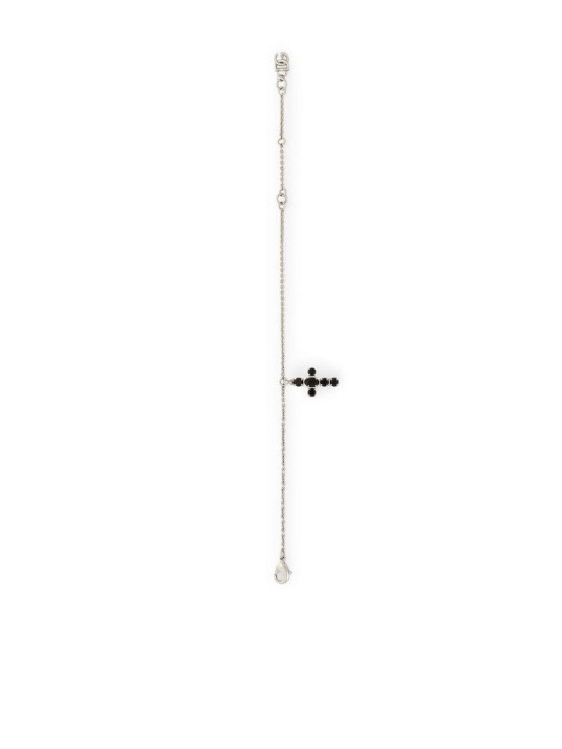Dolce & Gabbana cross-pendant fine-link bracelet outlook