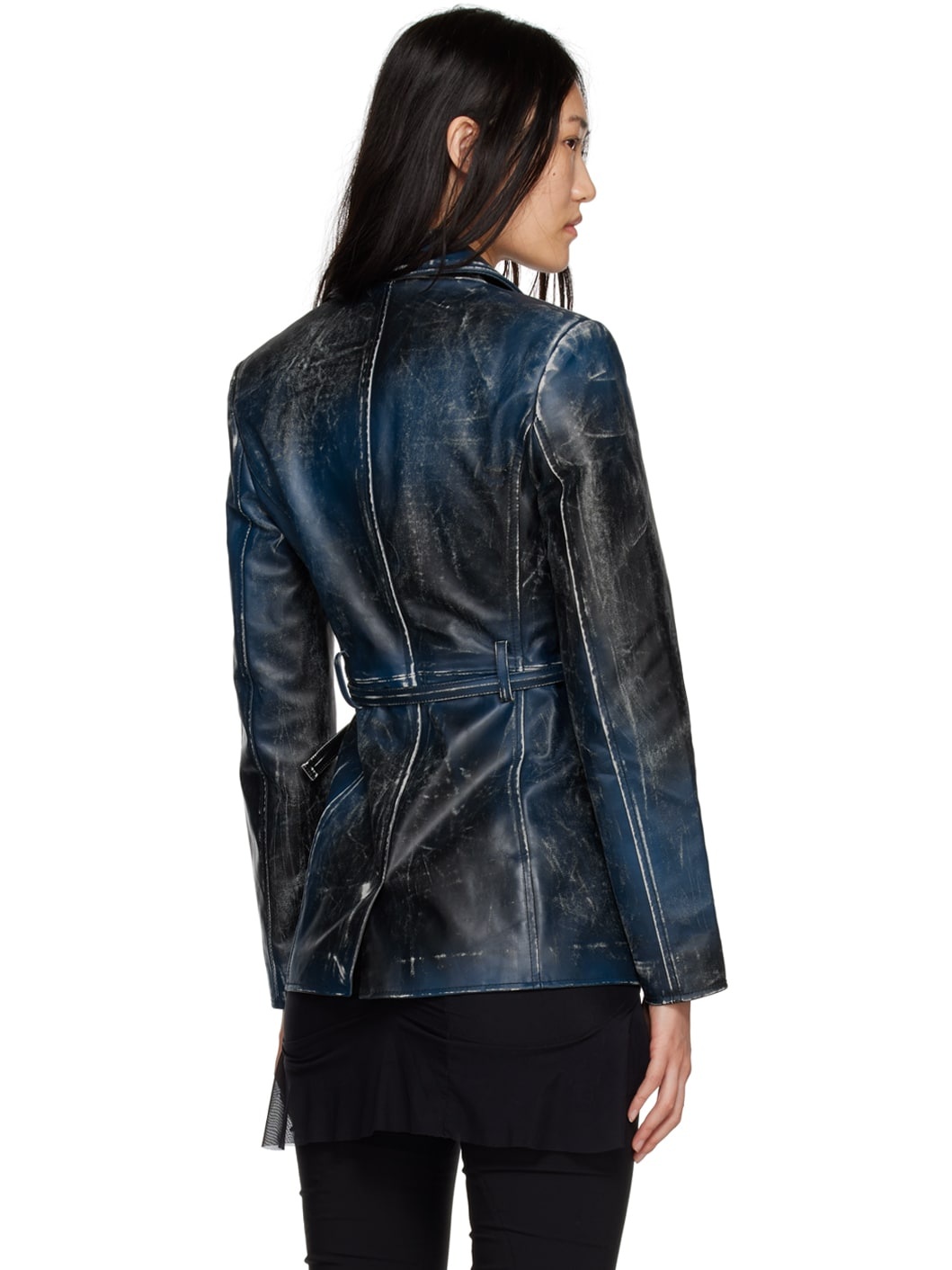 Blue Amr Leather Jacket - 3