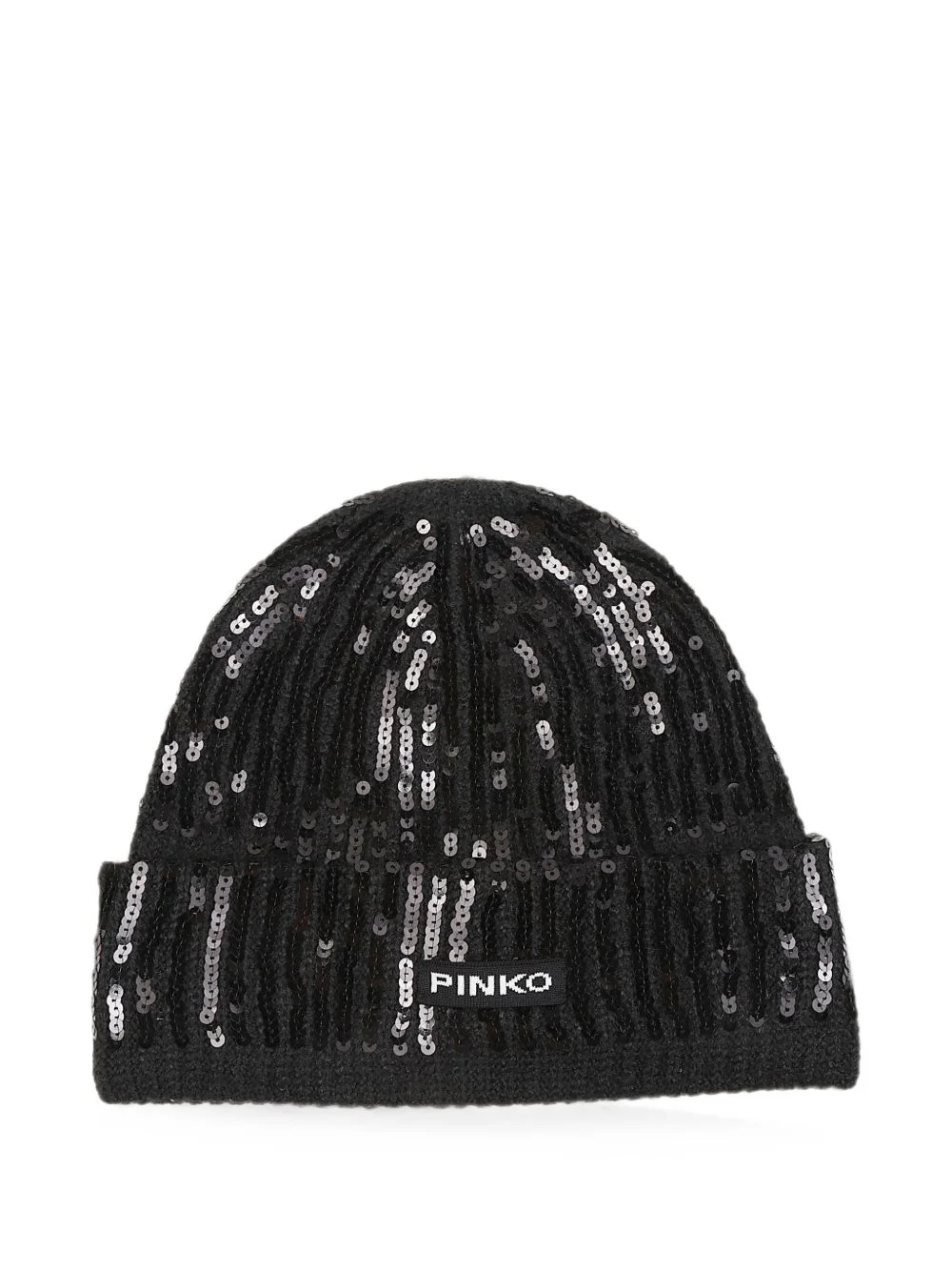 sequin-embellished ribbed-knit beanie hat - 1