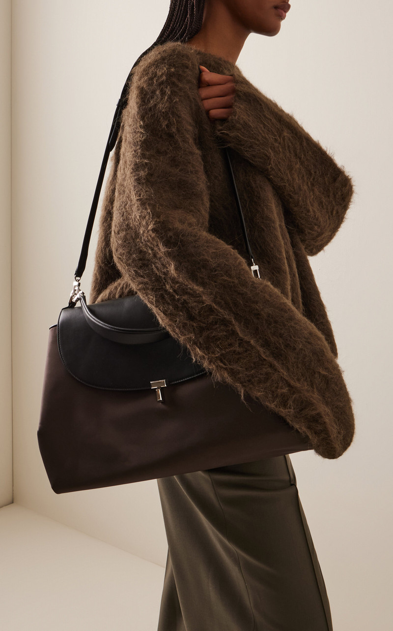 TOTEME T-lock Nylon Satchel brown outlook