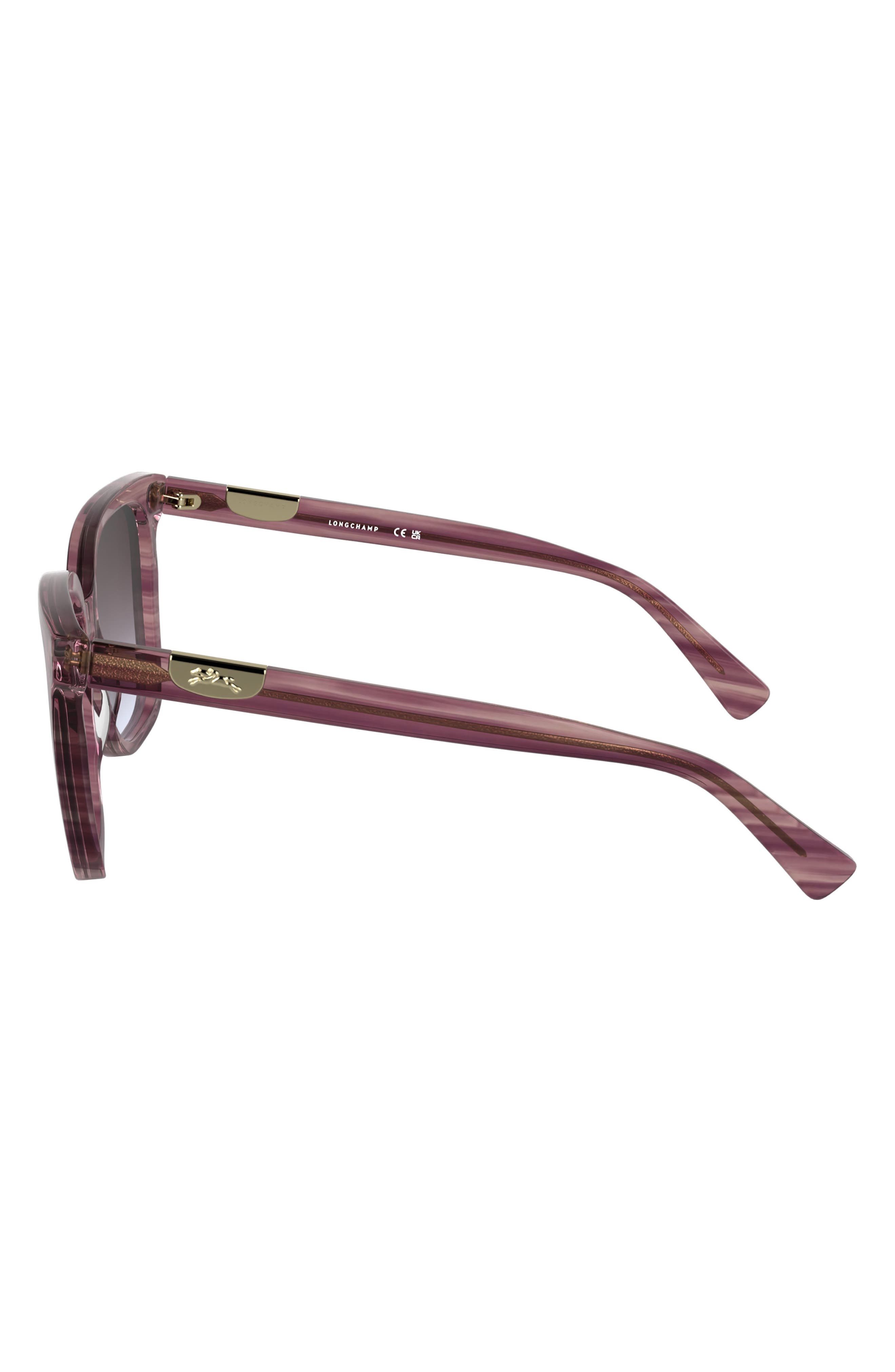 Longchamp Le Pliage 55mm Gradient Butterfly Sunglasses in Striped Purple at Nordstrom - 3
