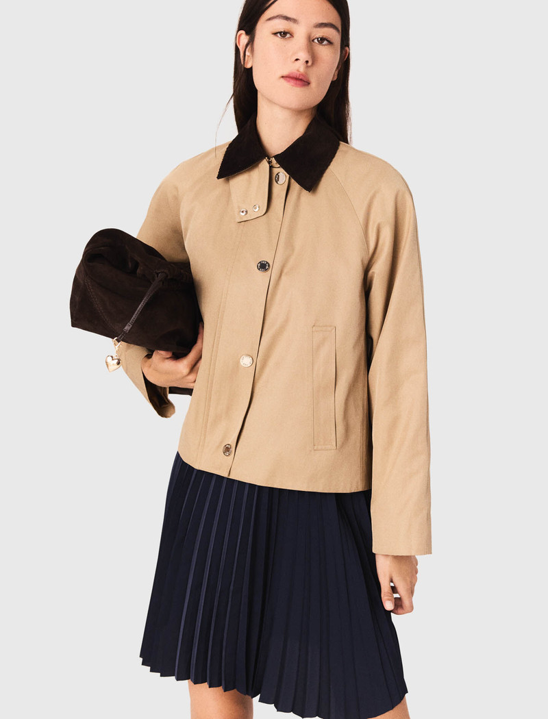 Jacket with removable contrast collar 5
