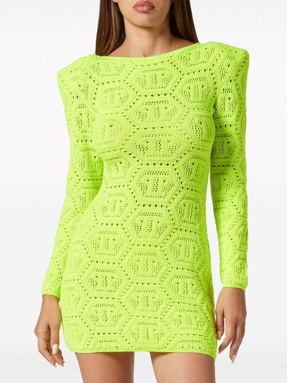 patterned-knit mini dress - 3