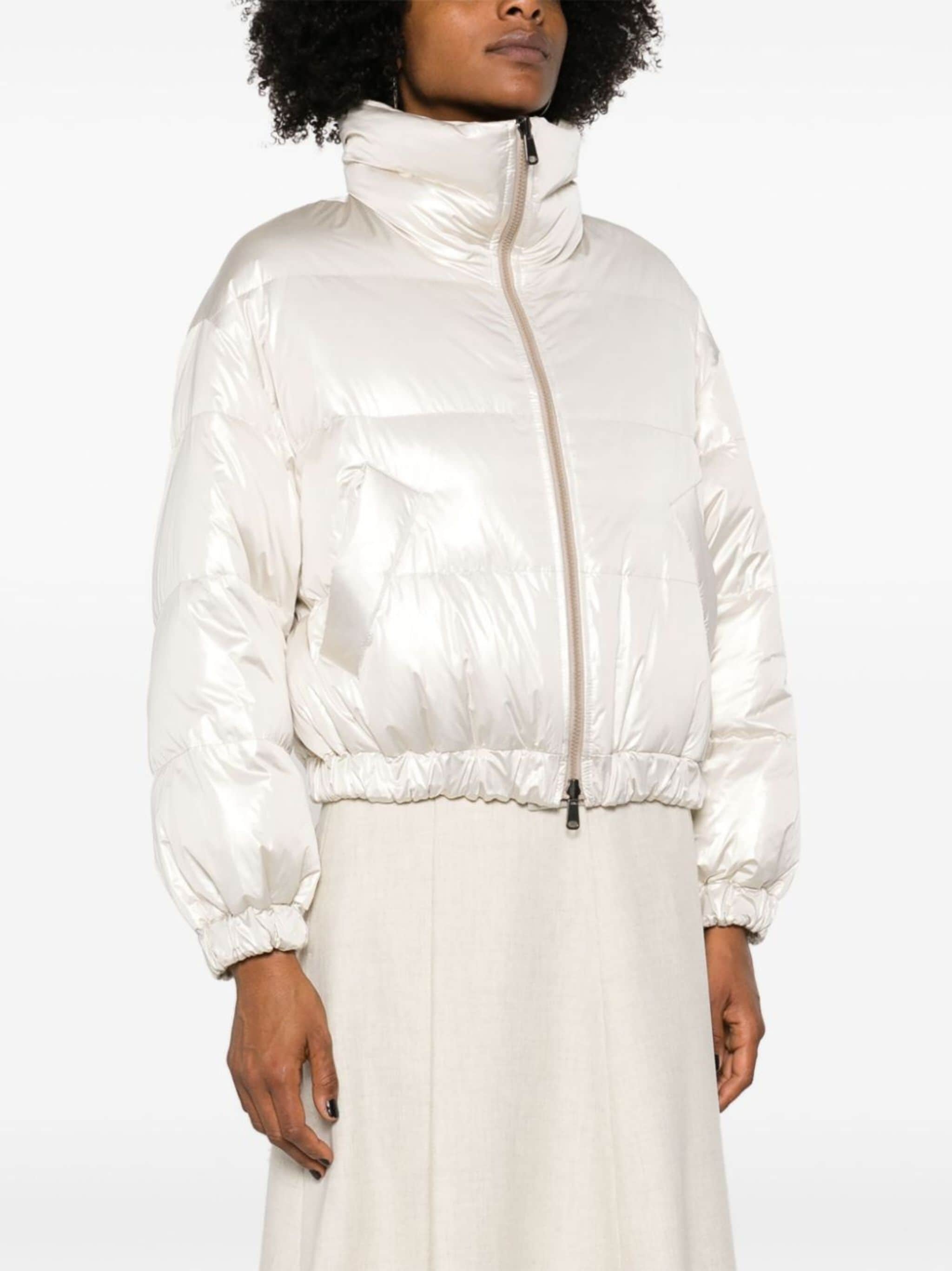 iridescent-effect down jacket - 3