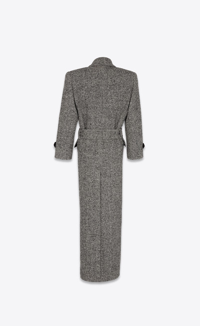 SAINT LAURENT oversized coat in chevron wool outlook