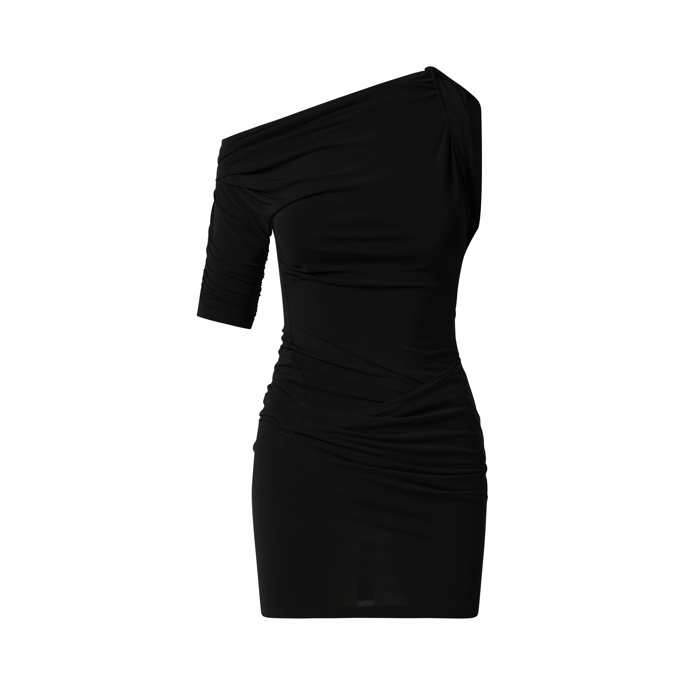 JACQUEMUS La Mini Robe Drapeado in Black | marais | REVERSIBLE