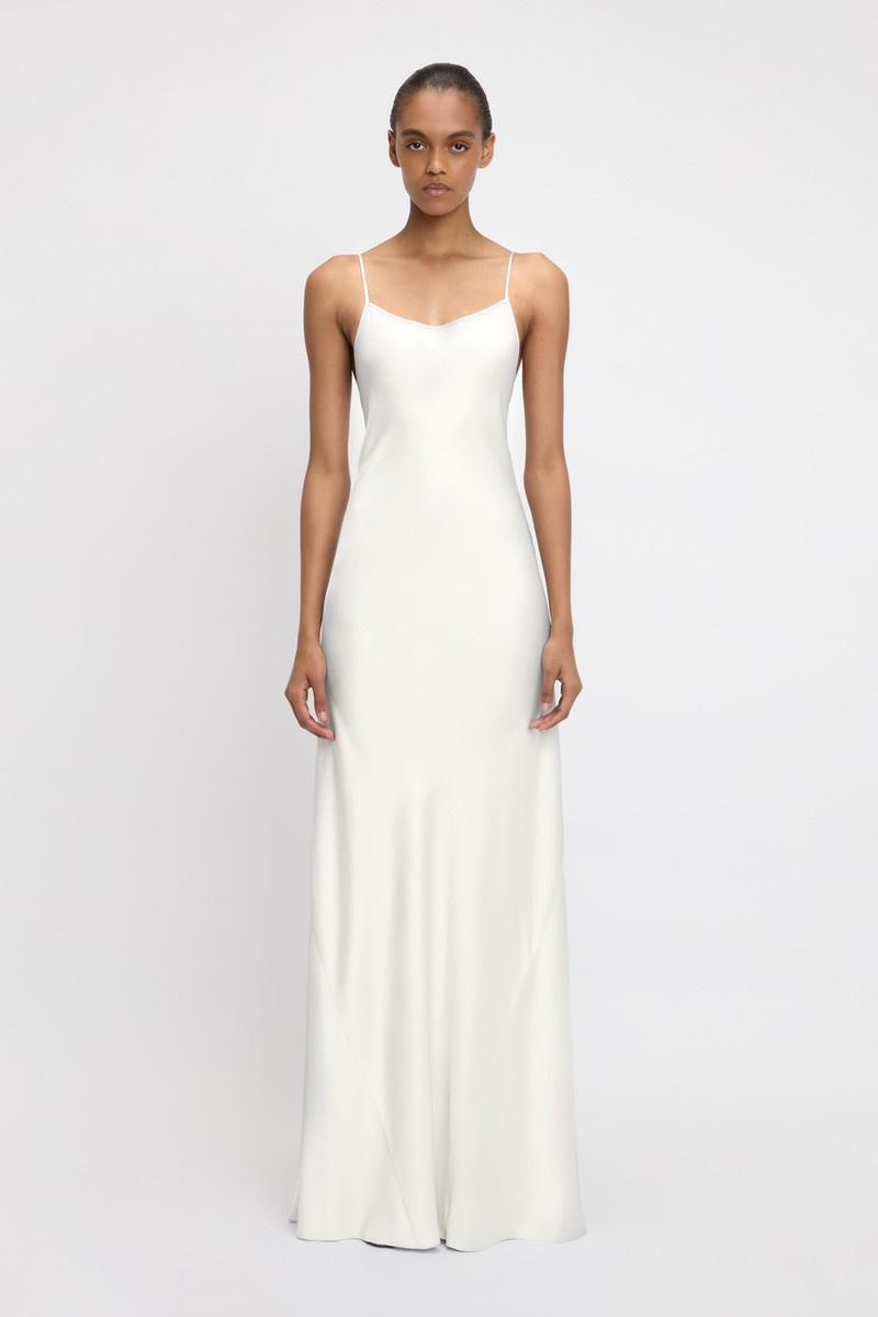Victoria Beckham Cami Floor-Length Dress In Ivory outlook