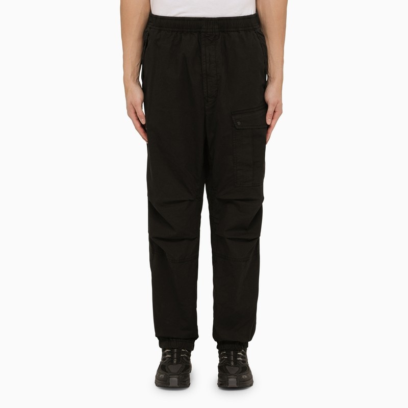 Black cargo trousers in cotton - 1