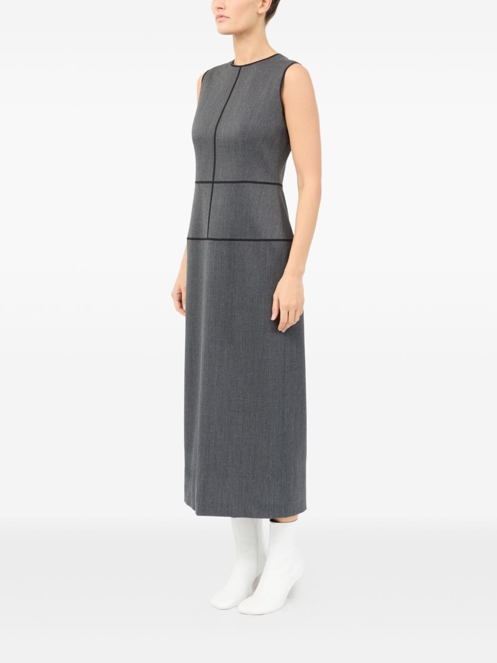 panelled sleeveless dress - 6