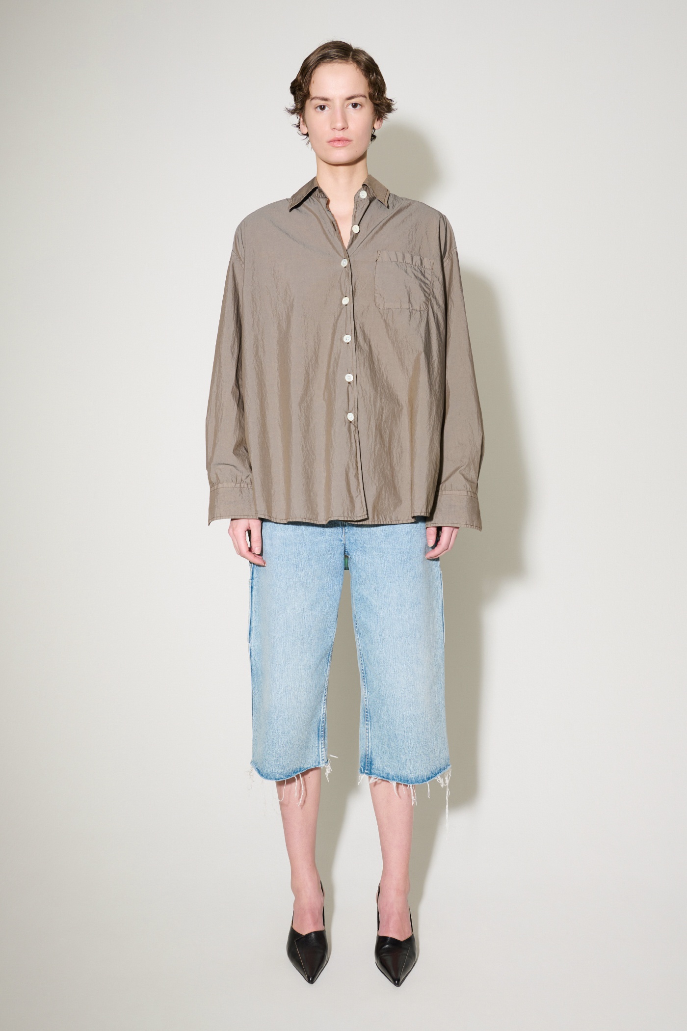 Borrowed Shirt Stone Khaki Parachute Poplin - 2