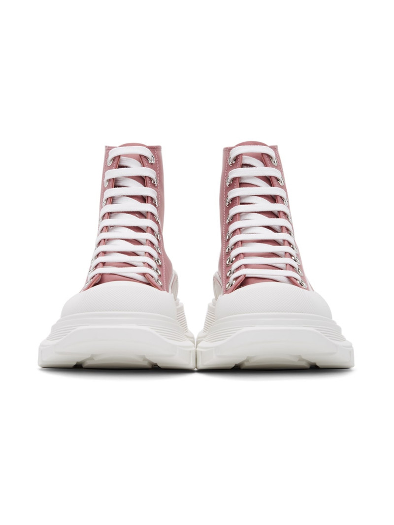 Alexander McQueen Pink Satin Tread Slick Boots outlook