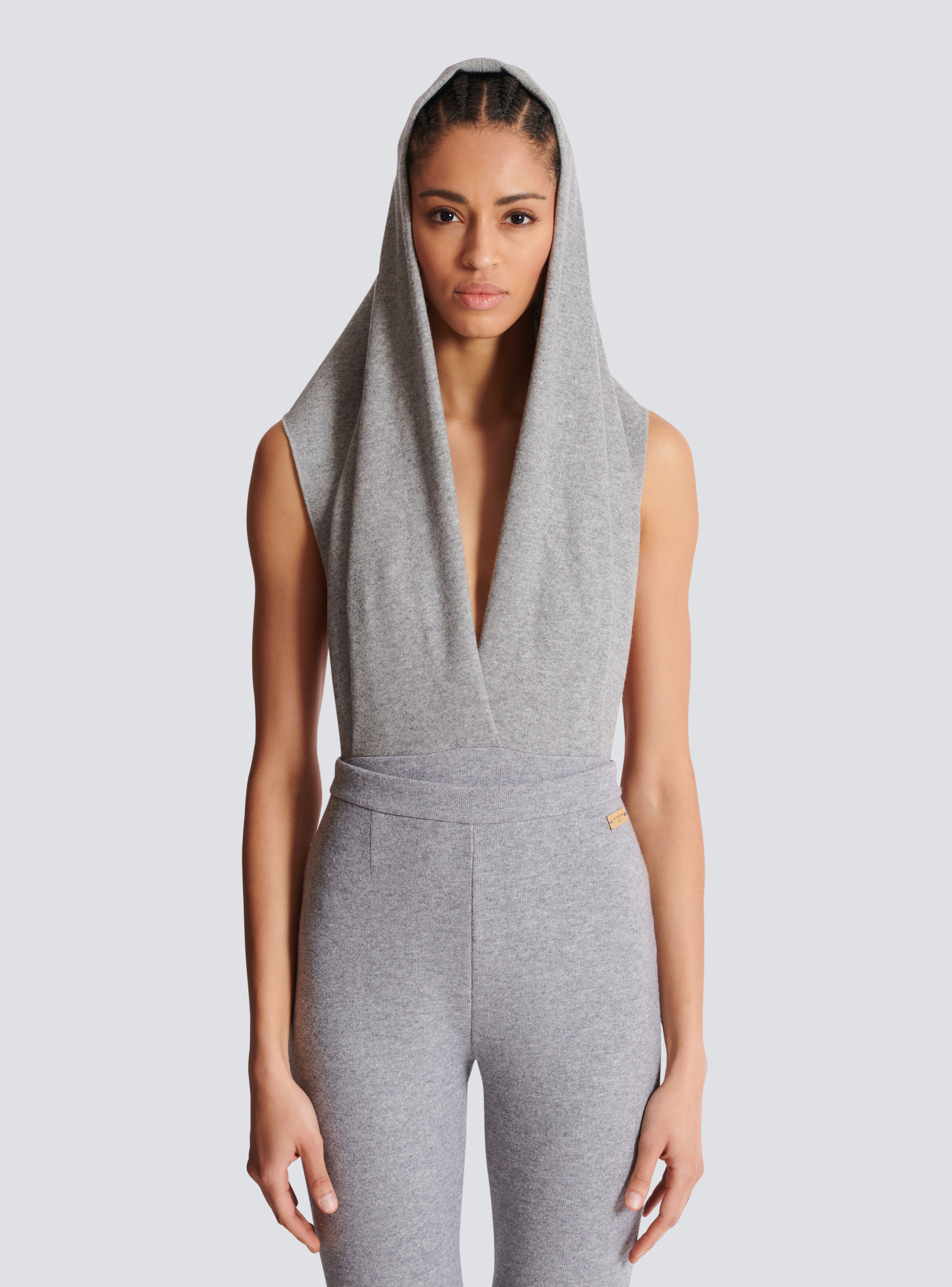 Draped bodysuit with hood - 5