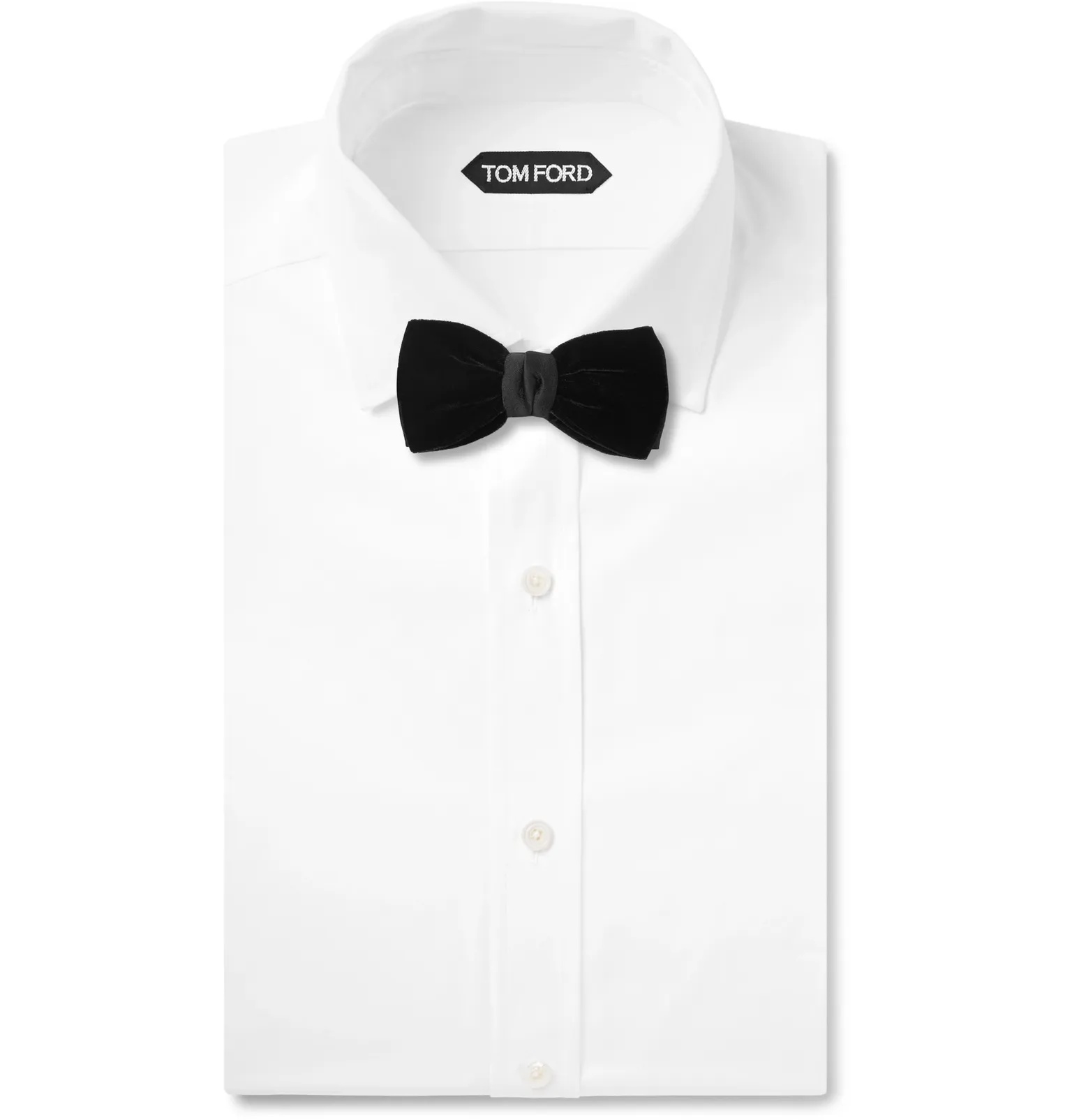 Pre-Tied Silk Satin-Trimmed Velvet Bow Tie - 5