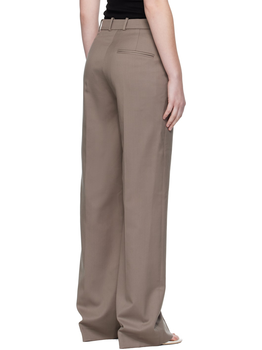Taupe Lenora Straight Trousers - 3