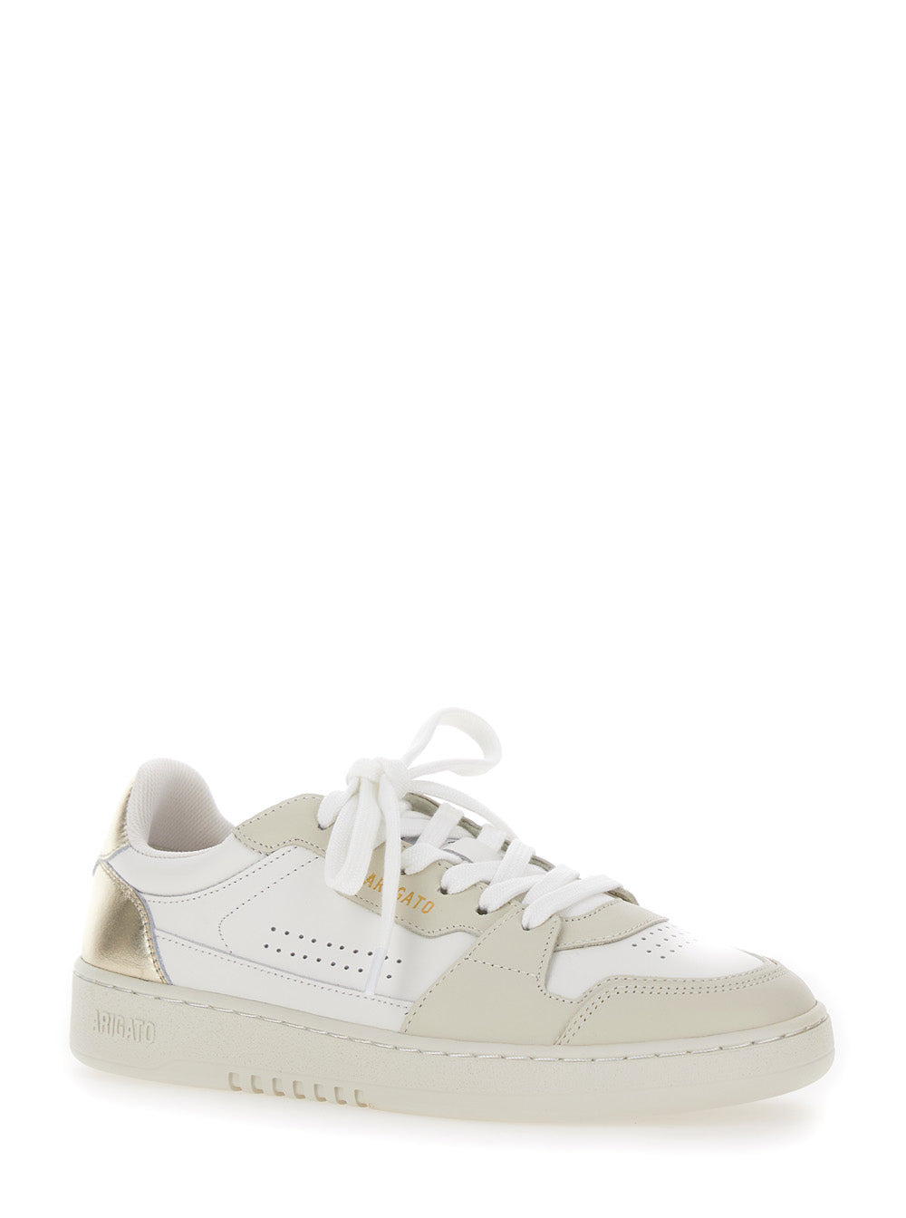 Axel Arigato Women 'Dice Lo' White Sneakers With Logo Detail And Metallic Heel Tab In Suede And Leat - 2