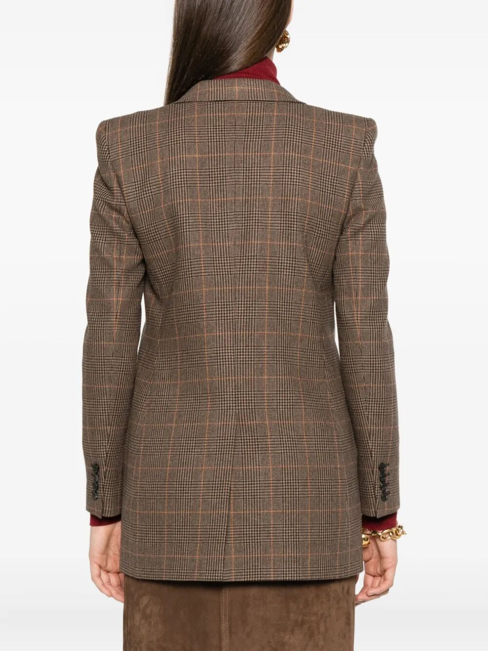 Checked Single-Breasted Blazer - 3