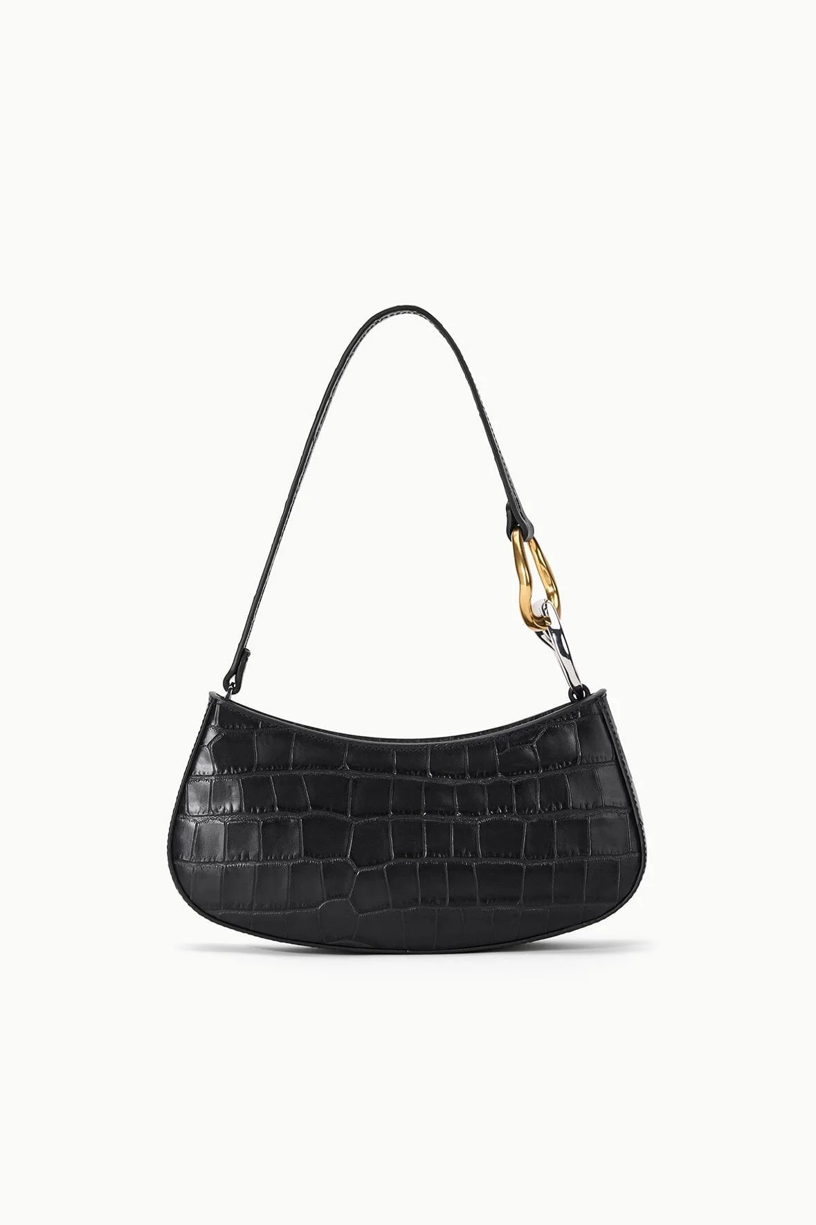 STAUD OLLIE BAG BLACK CROCO - 1