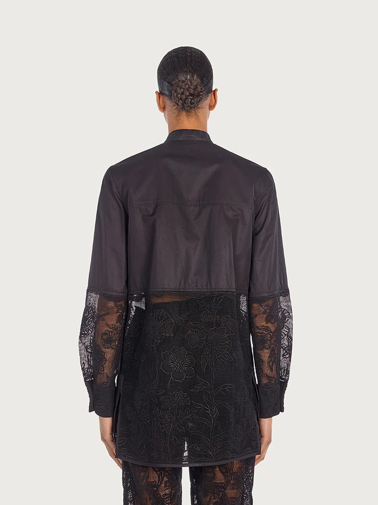 LONG SHIRT WITH CORDONETTO LACE - 4