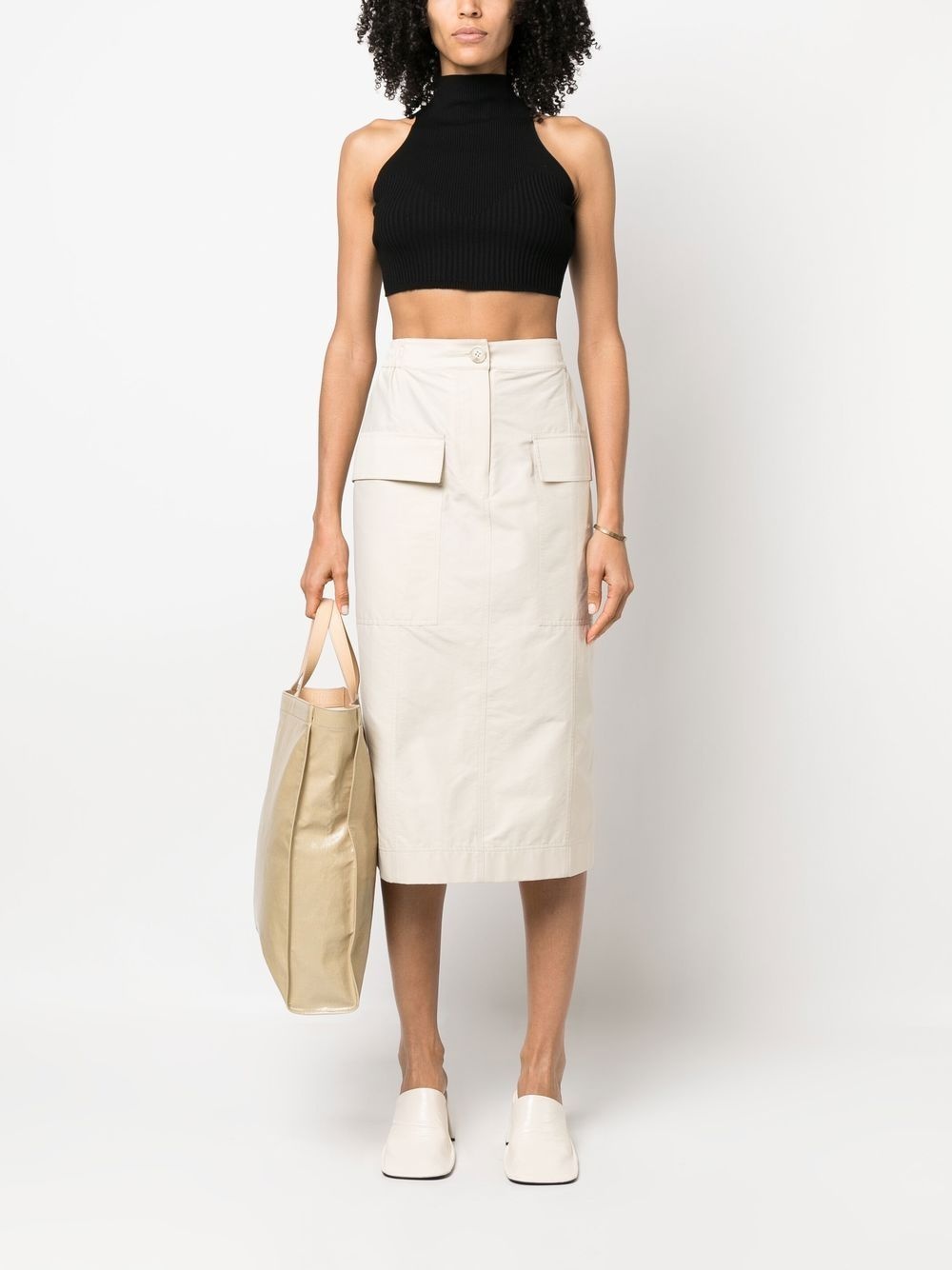 cropped high-neck top - 2