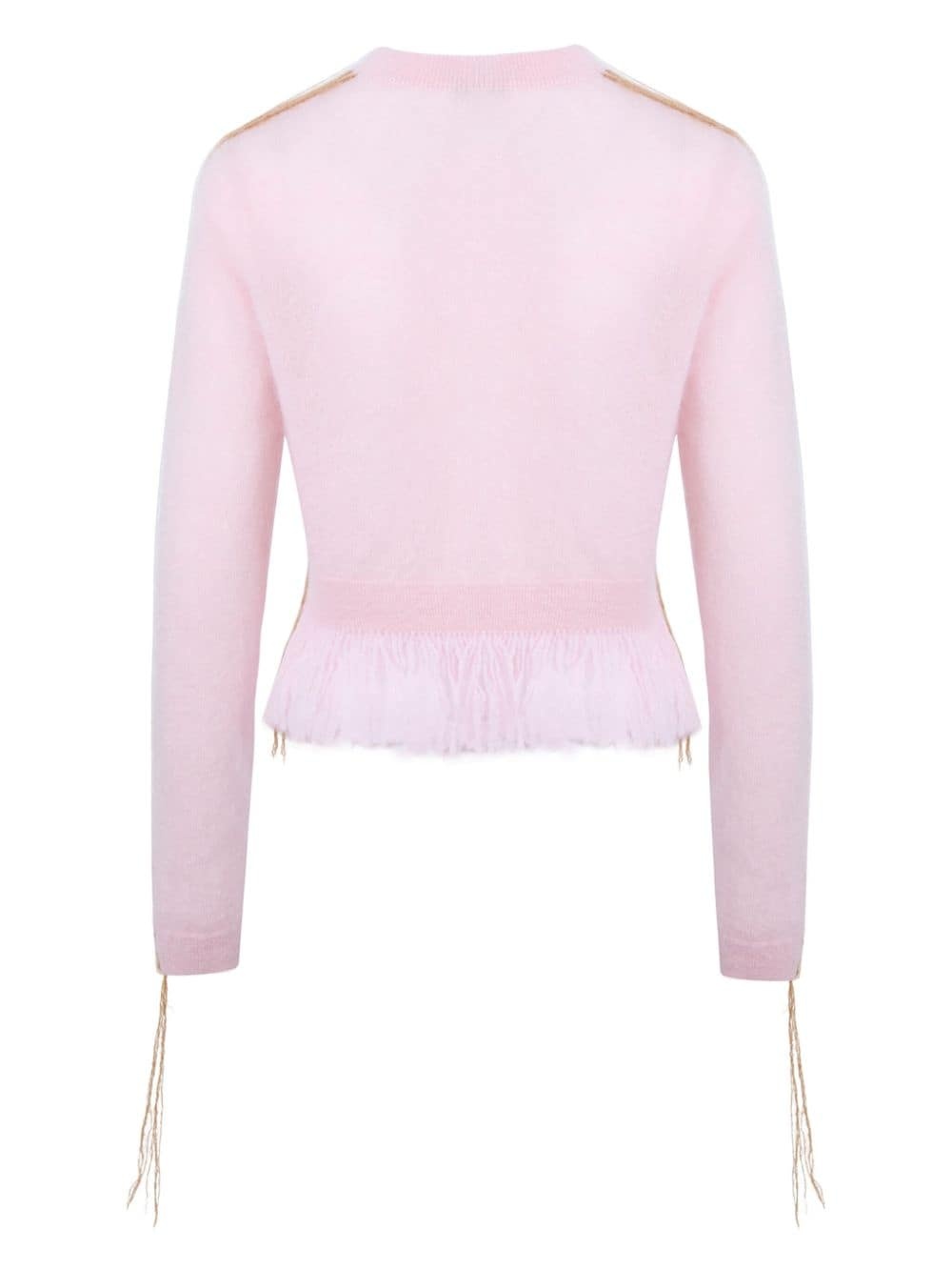 contrast-stitch cardigan - 5