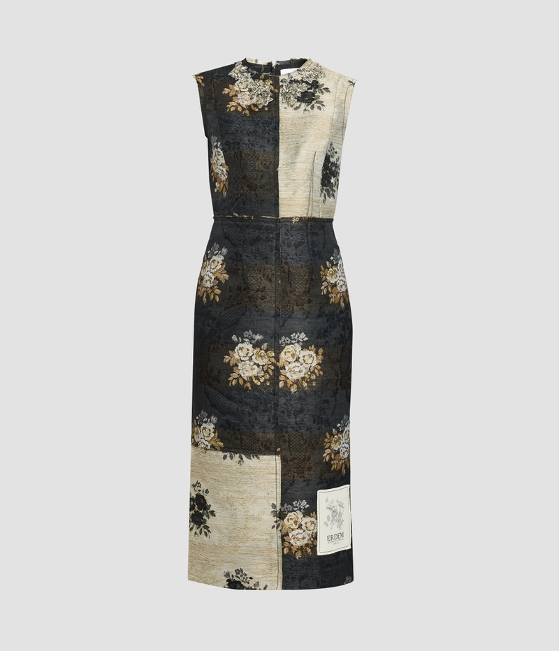 Erdem FLORAL JACQUARD SLEEVELESS MIDI DRESS outlook