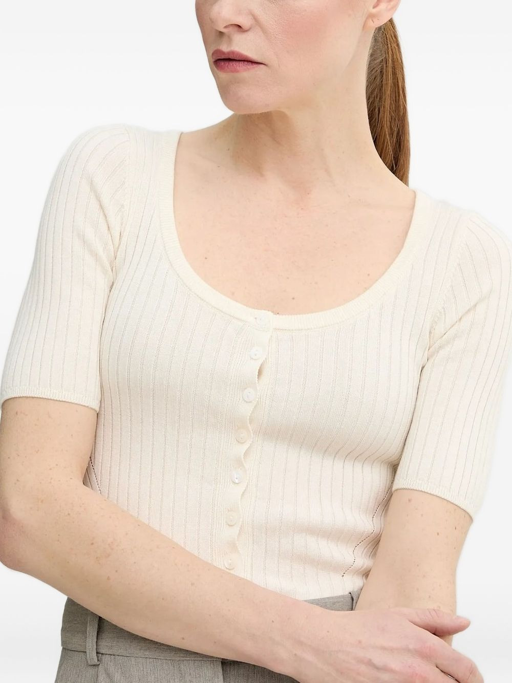 ribbed buttoned top - 3