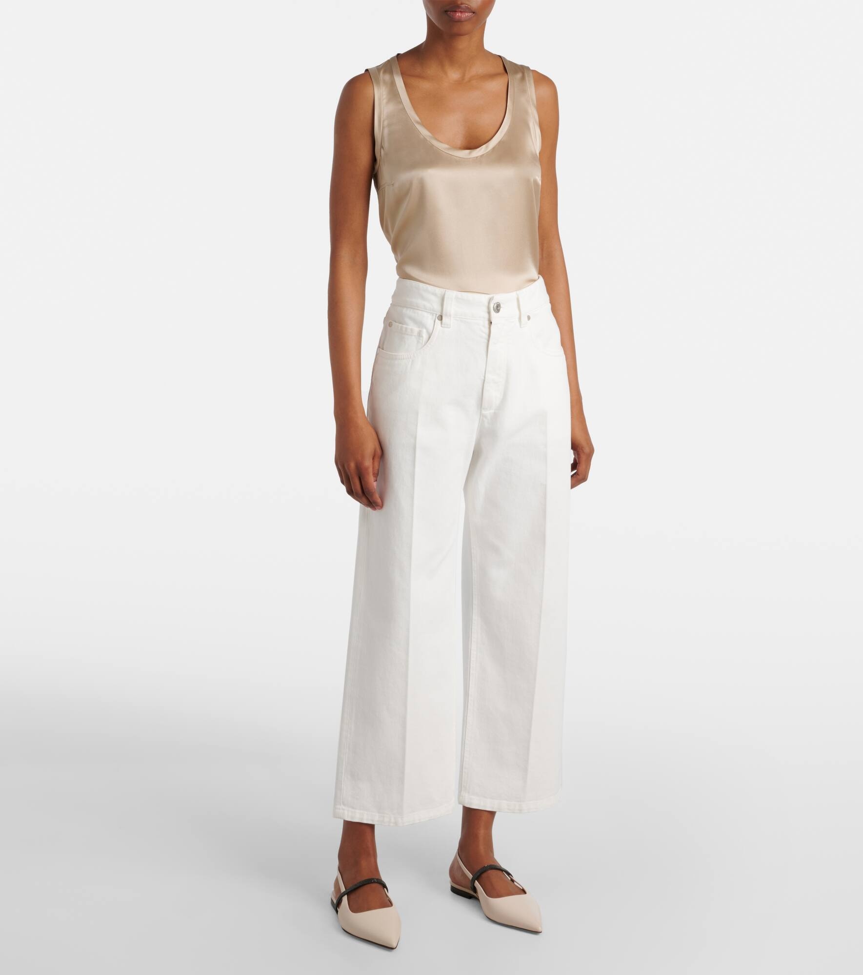 Dyed cotton straight pants - 7