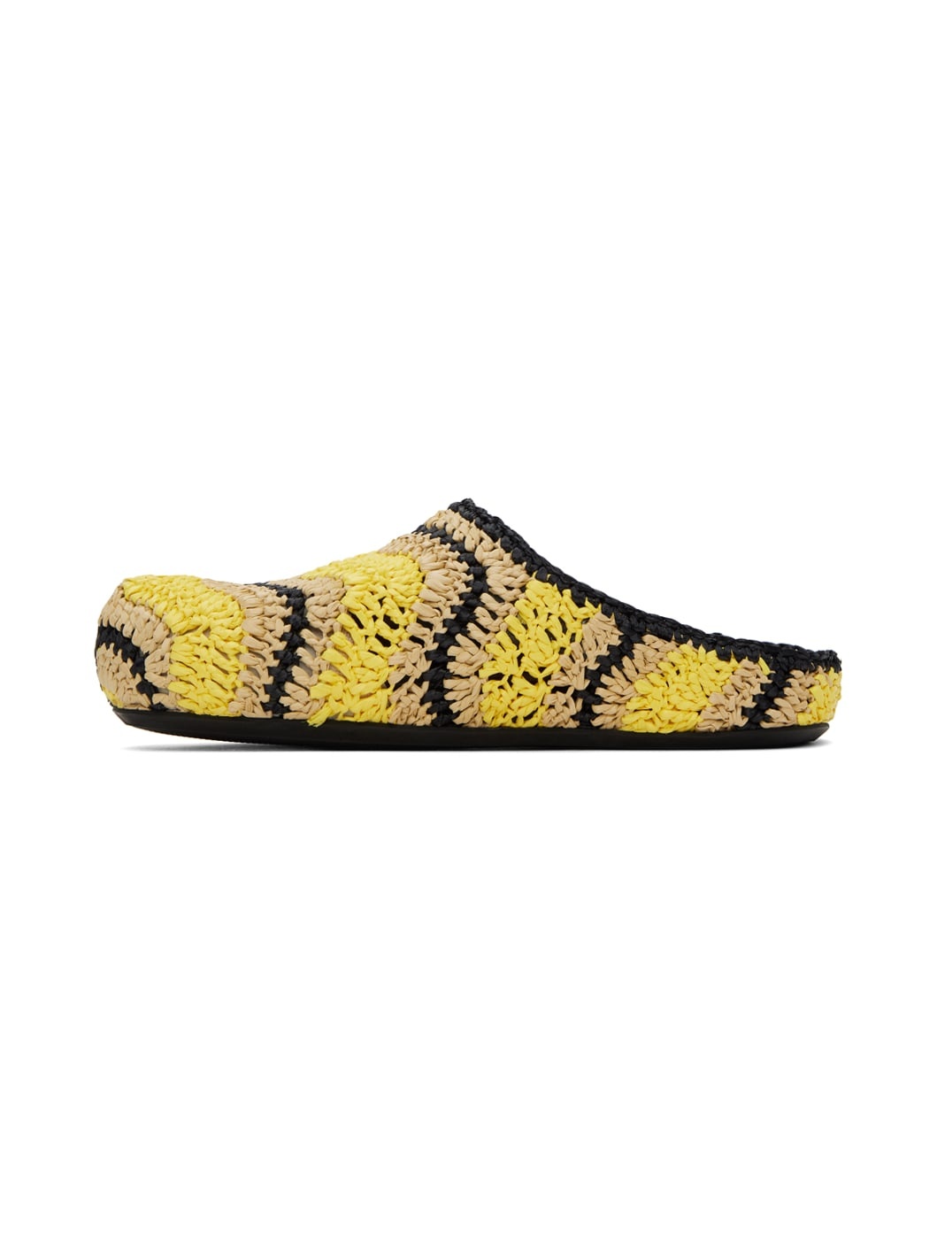 Yellow & Beige No Vacancy Inn Edition Fussbett Sabot Mules - 3