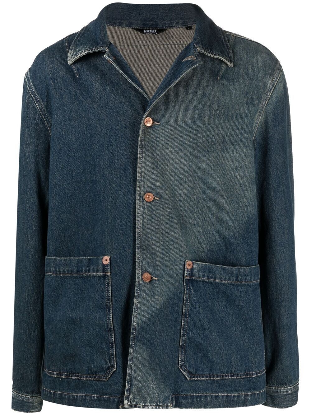 faded shirt denim jacket - 1