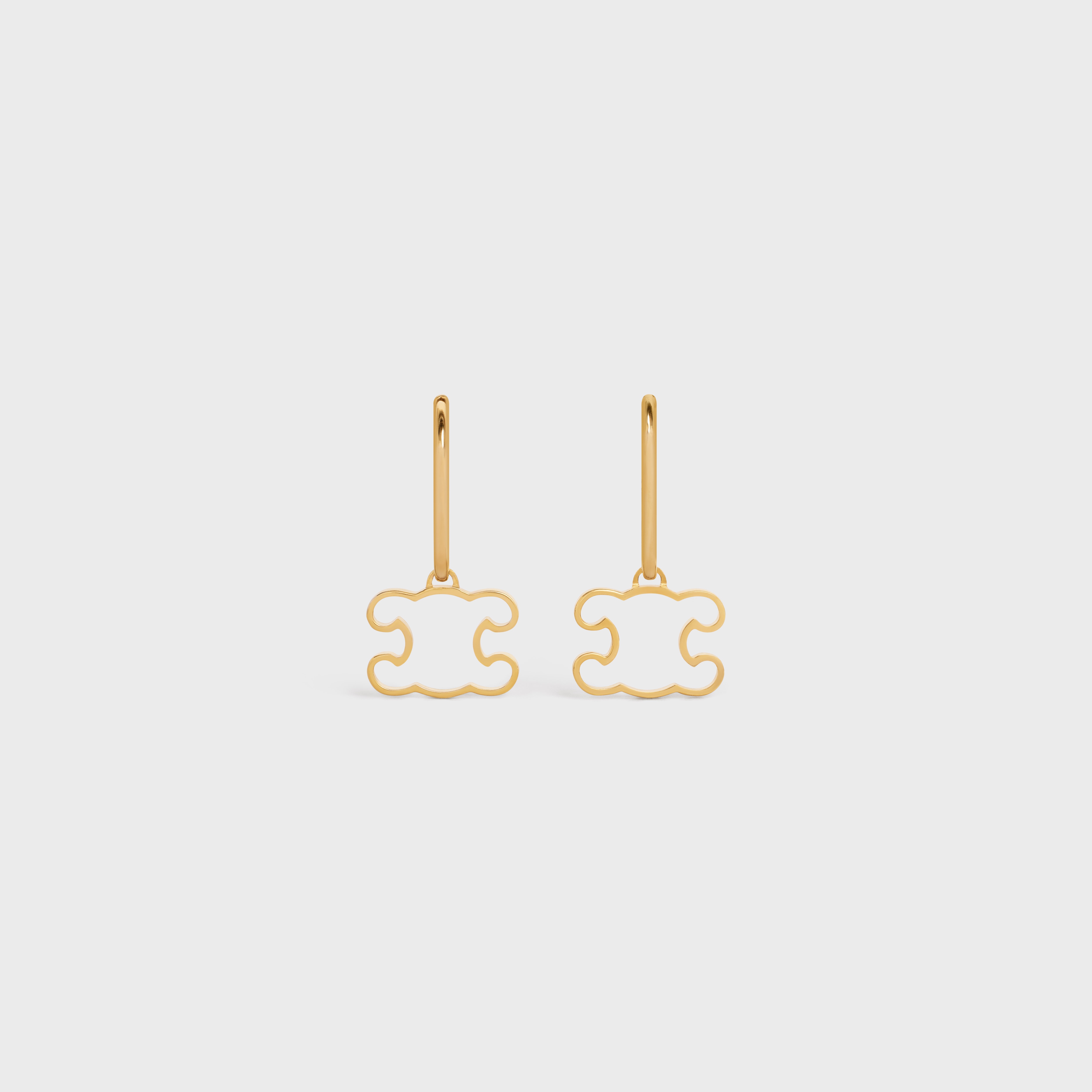 Triomphe Frame Earrings in Brass with Gold Finish 1