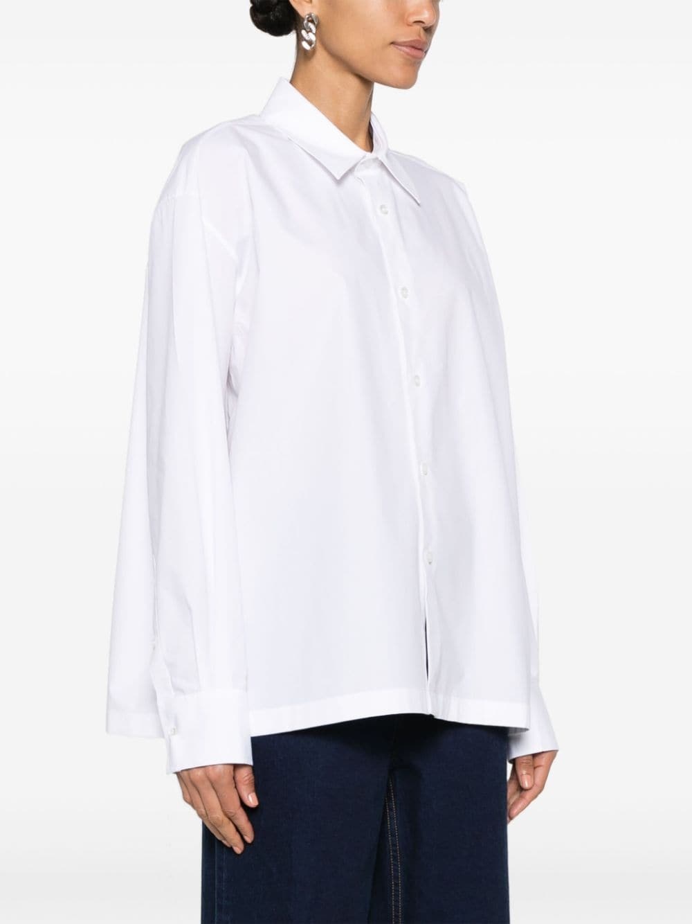 logo-appliquÃ© cotton shirt - 3