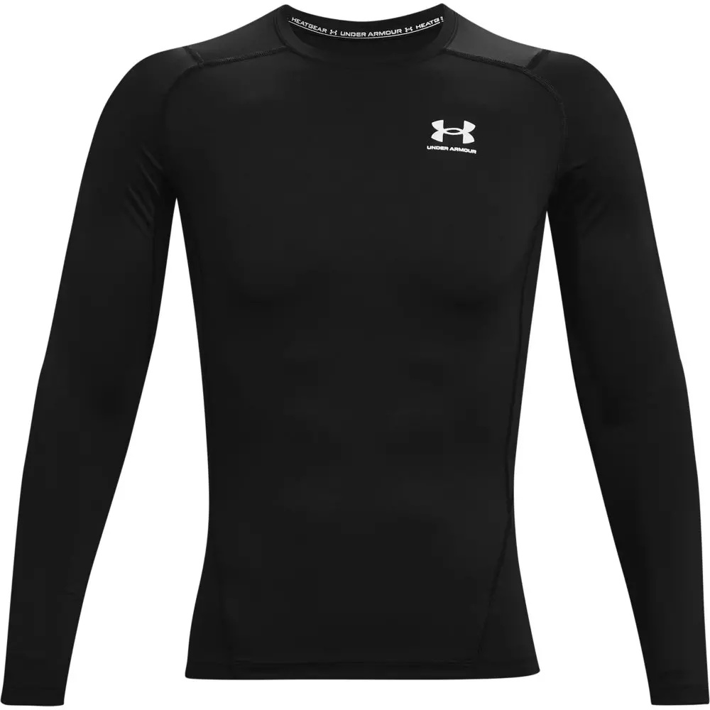 Men's "Black" HeatGear Long-Sleeve Compression Shirt - 6