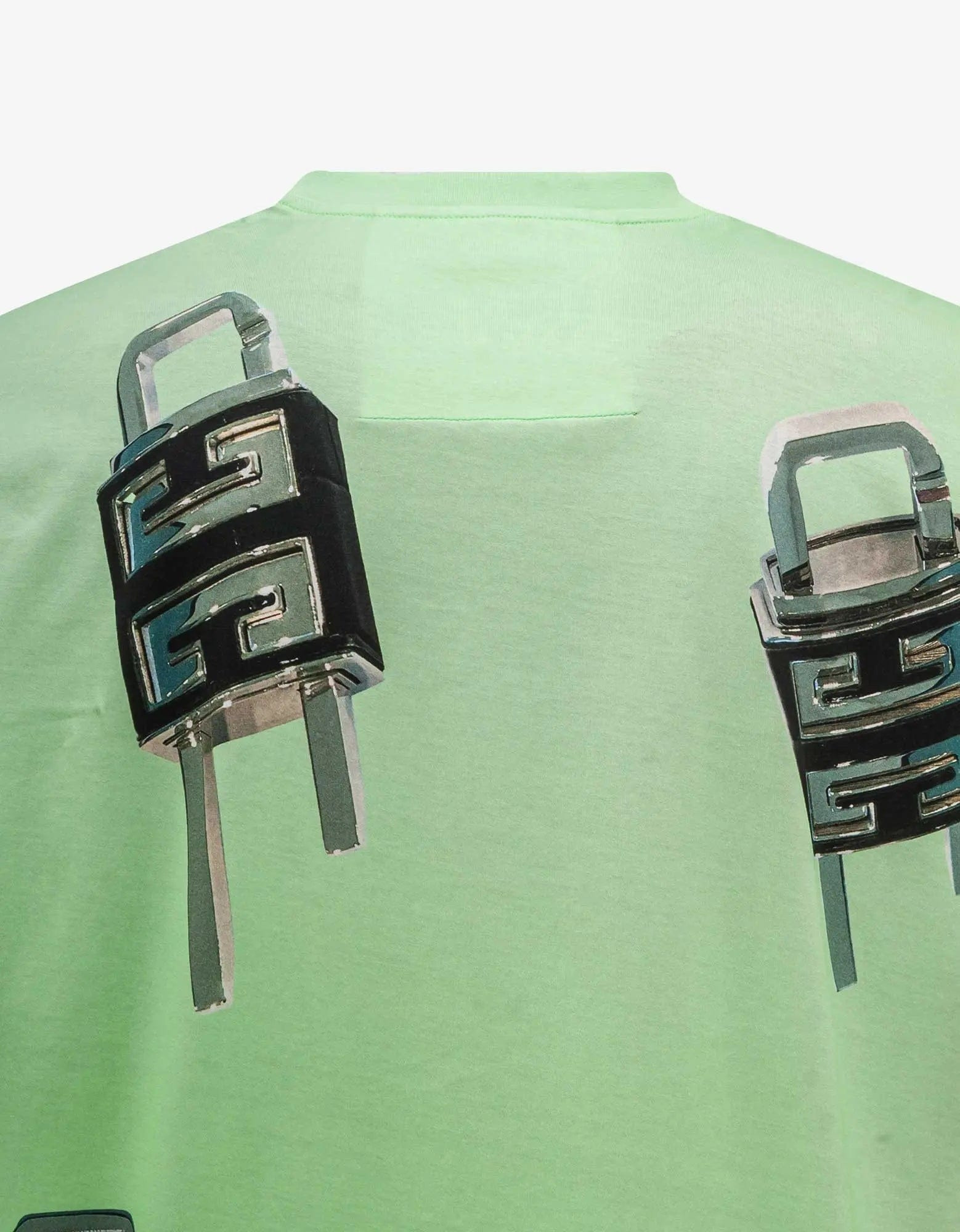 Givenchy Green 4G Padlock Print T-Shirt - 4