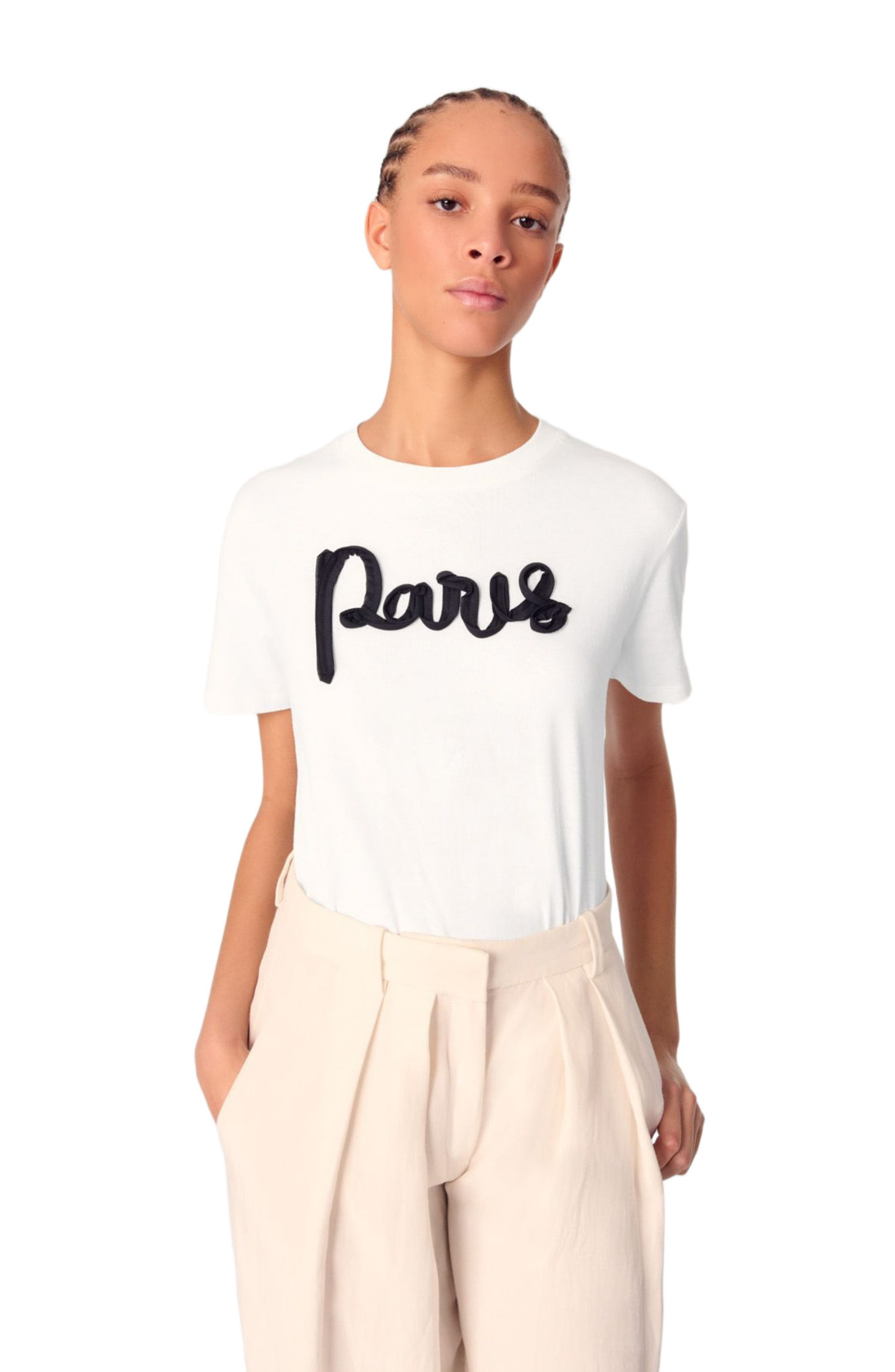 maje Cotton T-shirt in White at Nordstrom - 9
