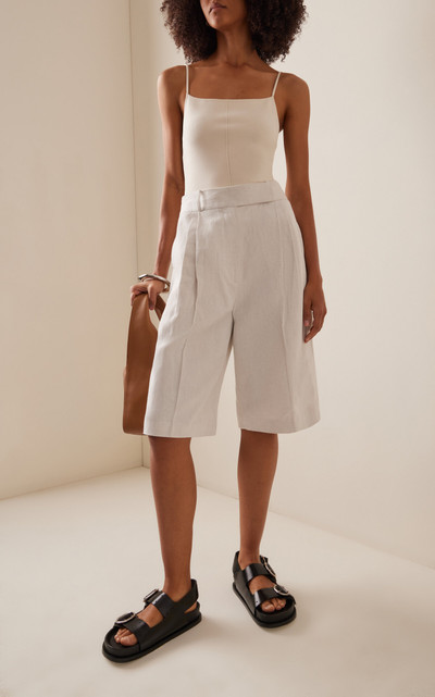 Proenza Schouler Jenny Cotton-Linen Shorts white outlook