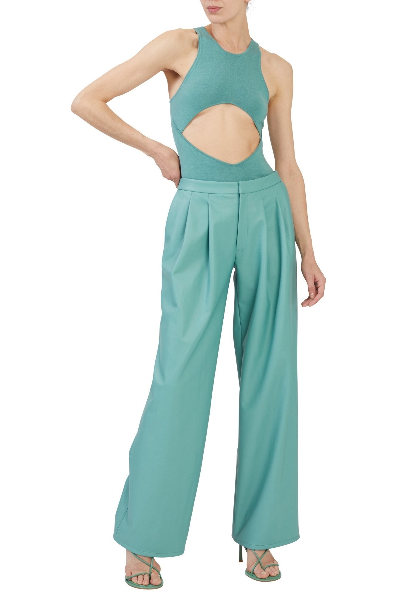 Lightweight Cashmere Silk Cutout Tank - 3