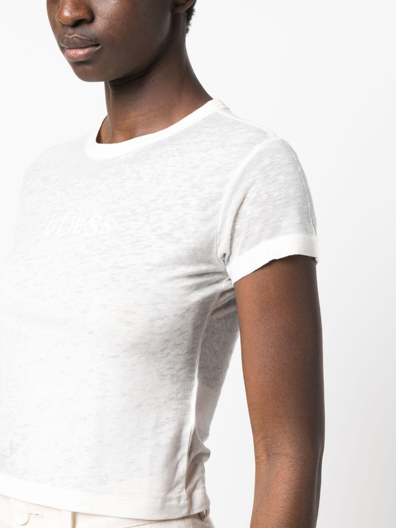 logo-print cropped T-shirt 5