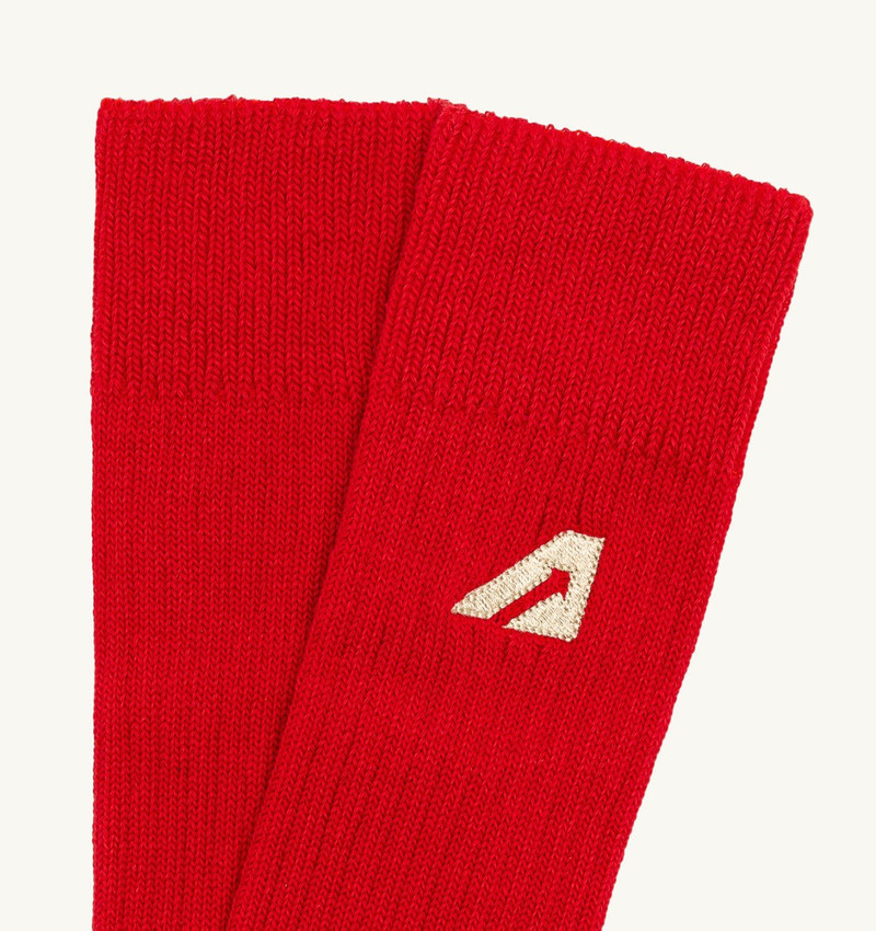 AUTRY UNISEX COTTON KNIT SOCKS WITH EMBROIDERY LOGO COLOR RED outlook