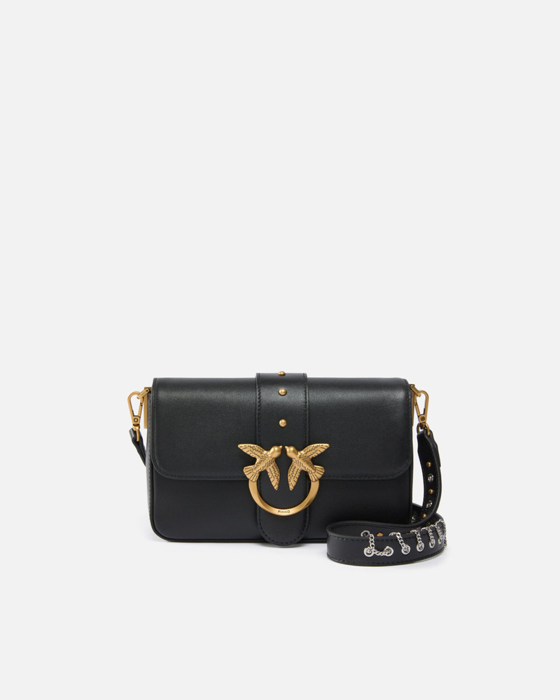 MINI LOVE BAG SLOUCHY SHOULDER BAG IN LEATHER WITH TWO STRAPS 1